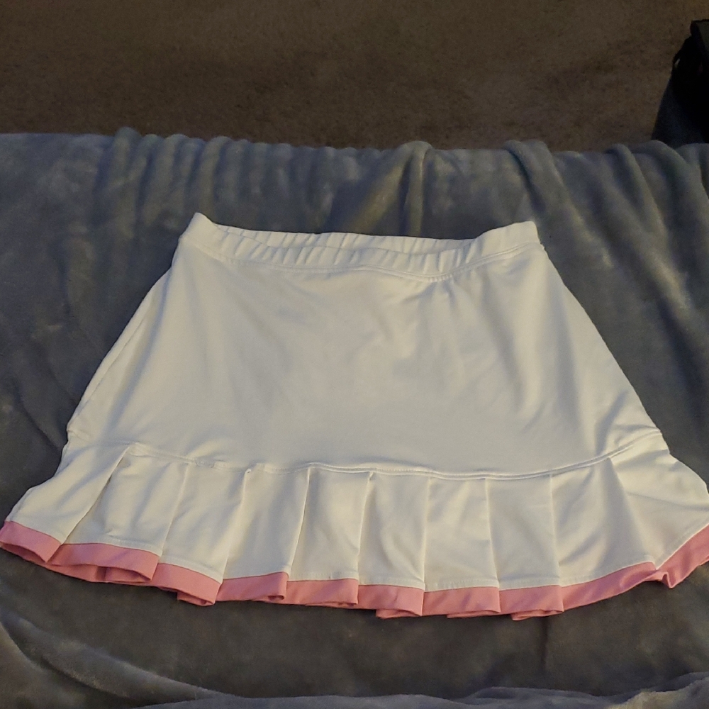 Little Miss Tennis White and Pink Mini Skirt
